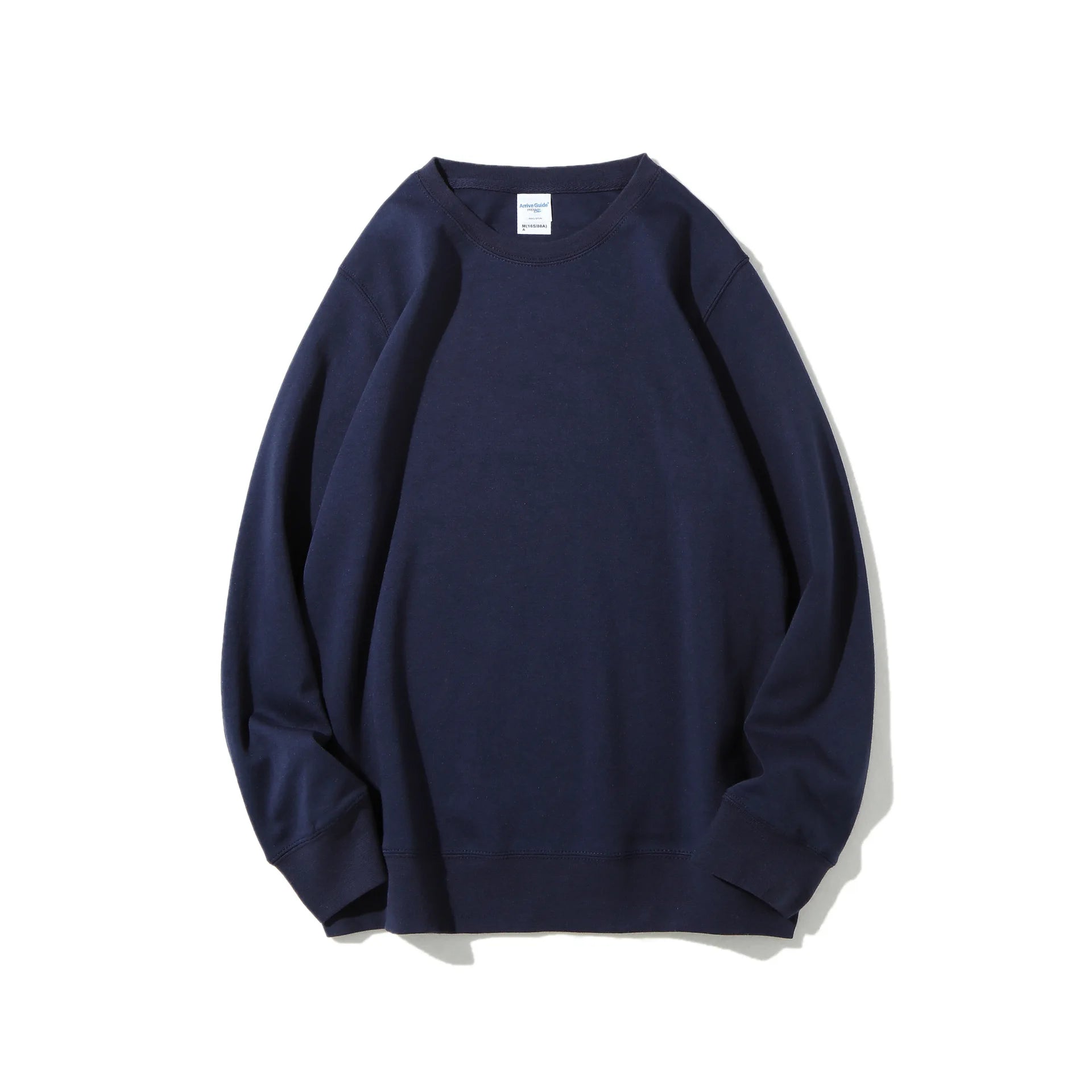 Women Crewneck Sweatshirt Solid Color Loose Long Sleeve Pullover Casual Soft Basic Hoodie-less Daily Streetwear Tops Plain Sweat